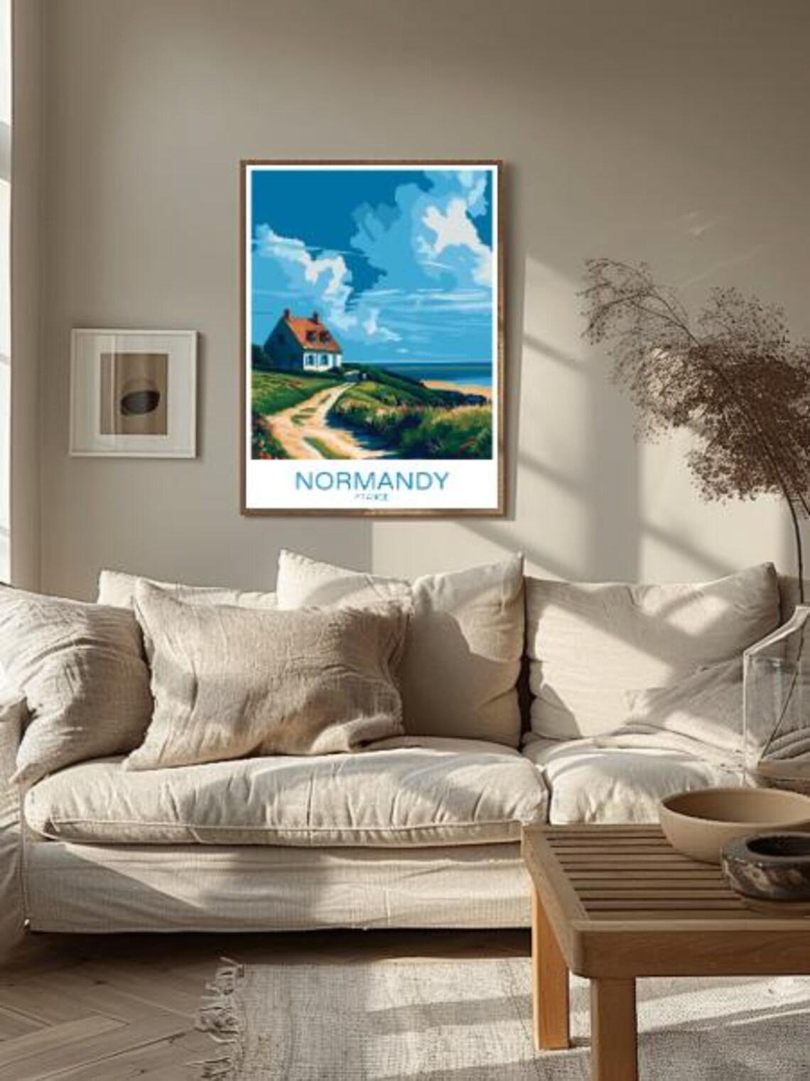 Normandy France Coastal Cottage Seaside Vintage Travel Poster - Image 2