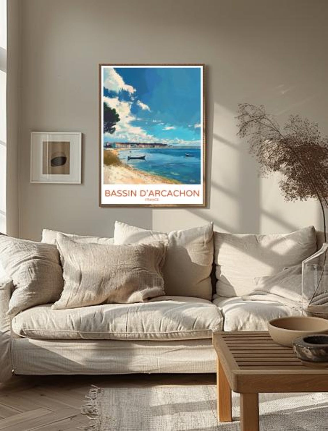 Bassin Darcachon France Travel Poster Seaside Landscape Art Dune Du Pilat Coastal Views France Travel Gift Modern Wall Decor - Image 2