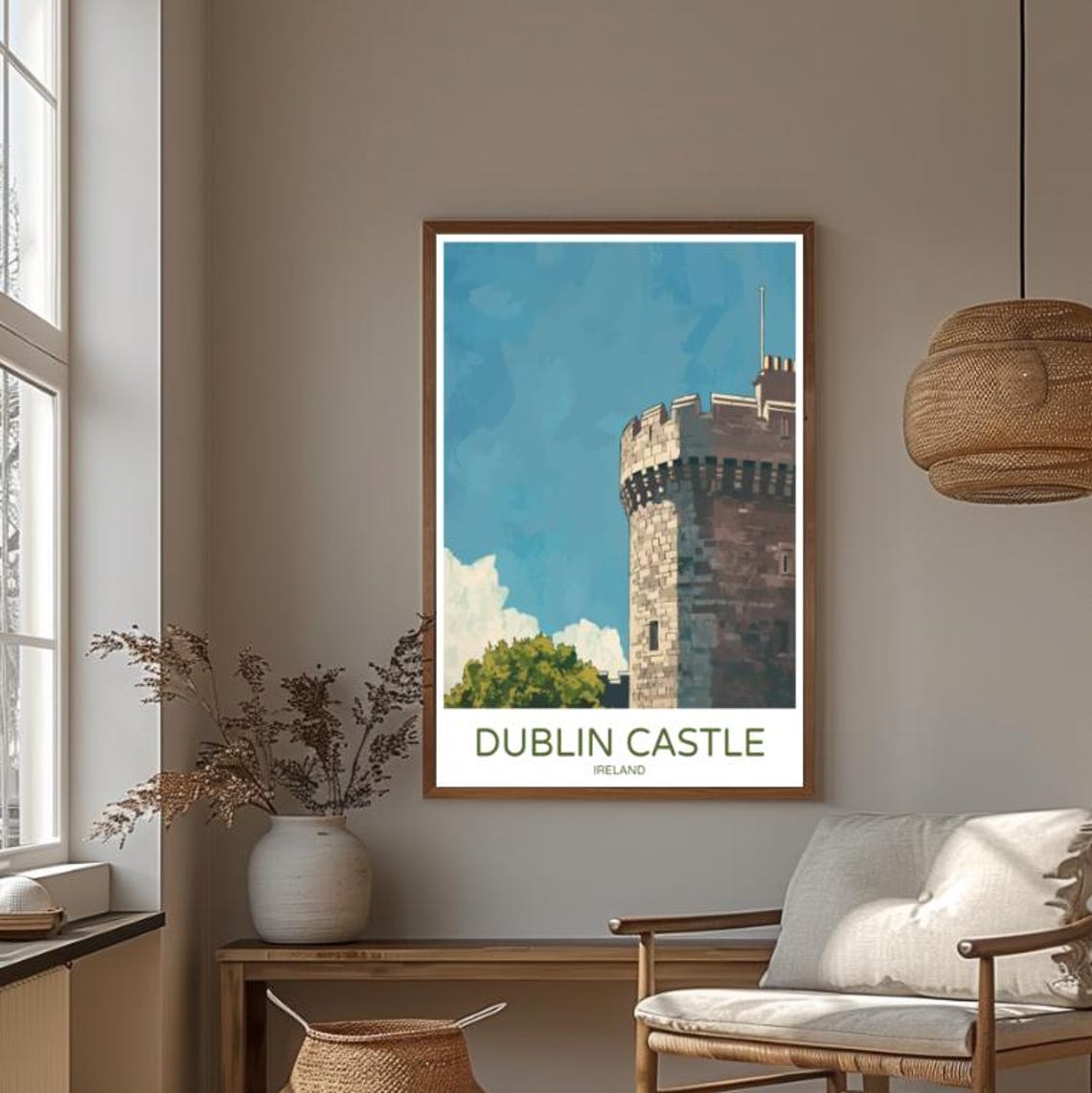 Dublin Castle Ireland Historic Stone Tower Close Up View Poster - Image 4