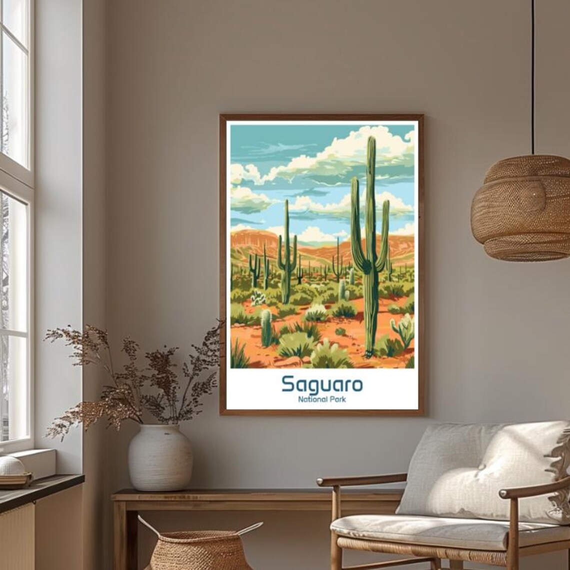 Saguaro National Park Giant Cactus Desert Landscape Travel Poster - Image 4