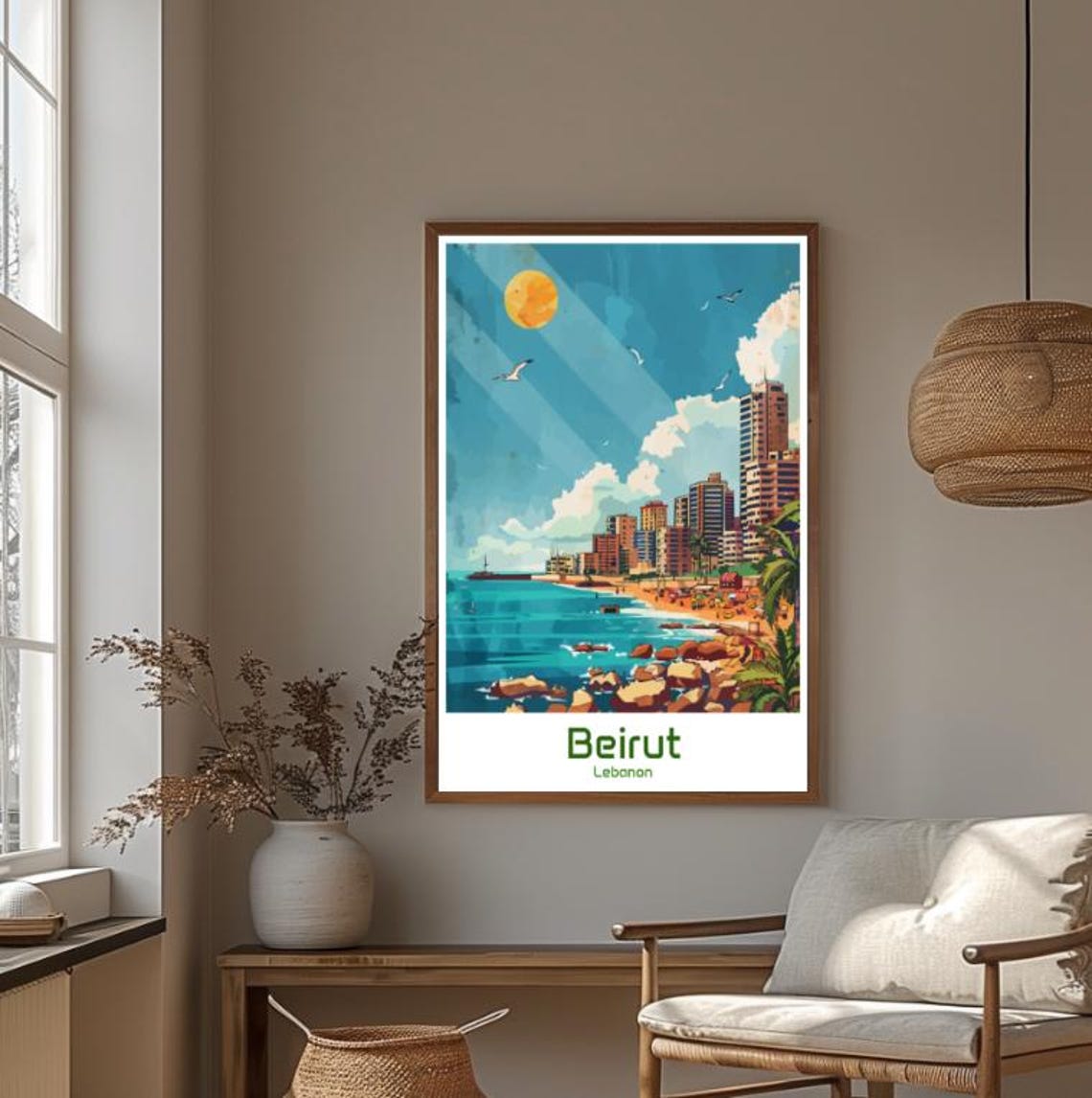 Beirut Lebanon Mediterranean Corniche Coastline Sunshine Poster - Image 4