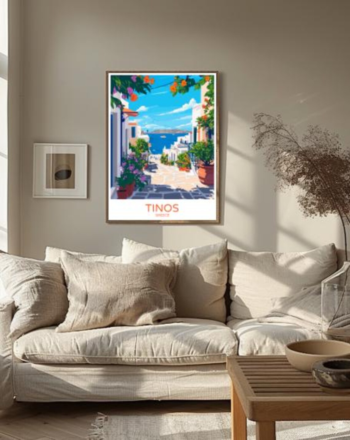 Tinos Greece Travel Poster Beautiful Wall Art Of Greek Island Traditional White Villages Aegean Sea View Gift Idea - Image 2