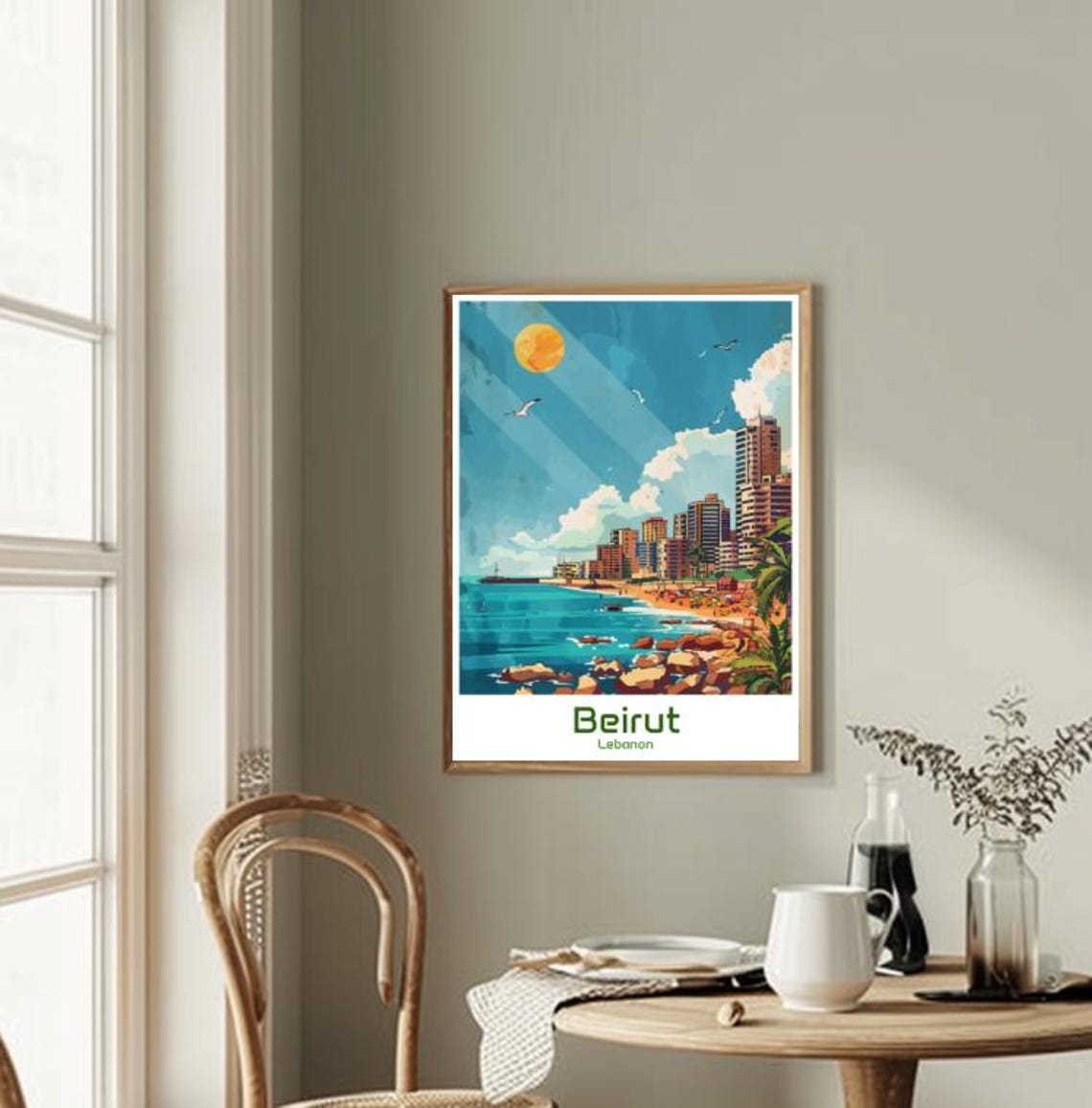 Beirut Lebanon Mediterranean Corniche Coastline Sunshine Poster - Image 2
