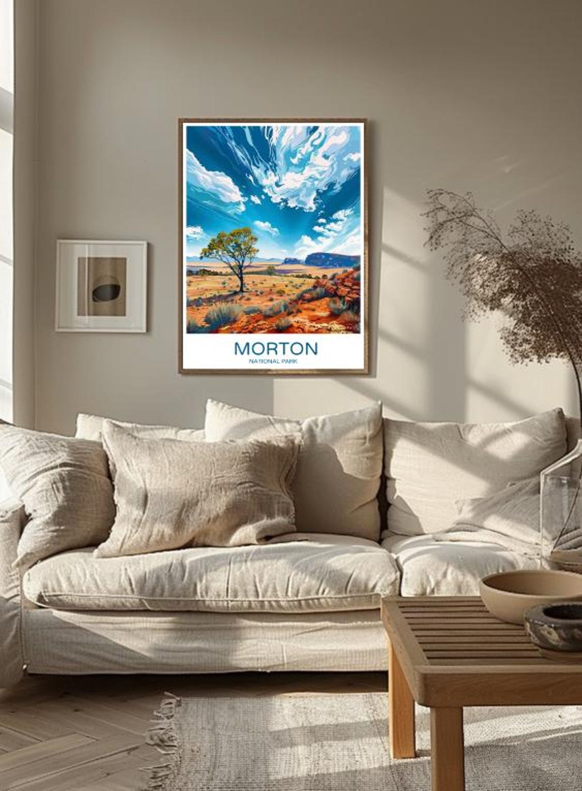 Morton National Park Vivid Red Outback Desert Landscape Scene Poster - Image 3