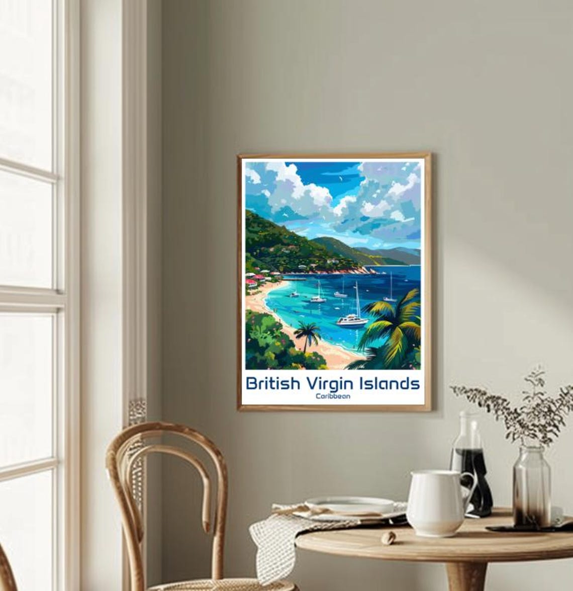 Paradise British Virgin Islands Caribbean Sailing Bay Poster - Image 2