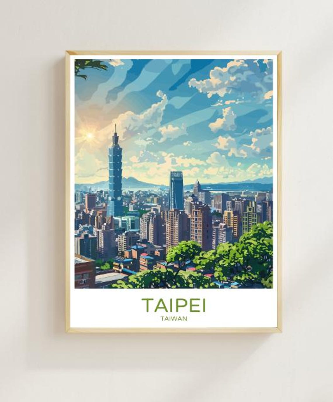 Taipei 101 Tower City Skyline at Sunrise Taiwan Metropolis Poster