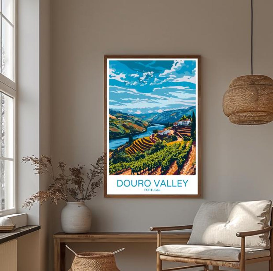 Douro Valley Portugal Terraced Vineyards River Travel Poster - Image 3