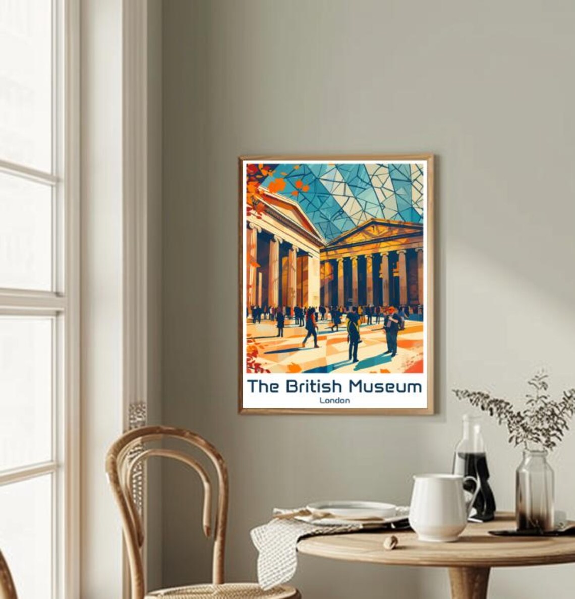 The British Museum London Grand Court Glass Roof Crowd Travel Poster - Image 2