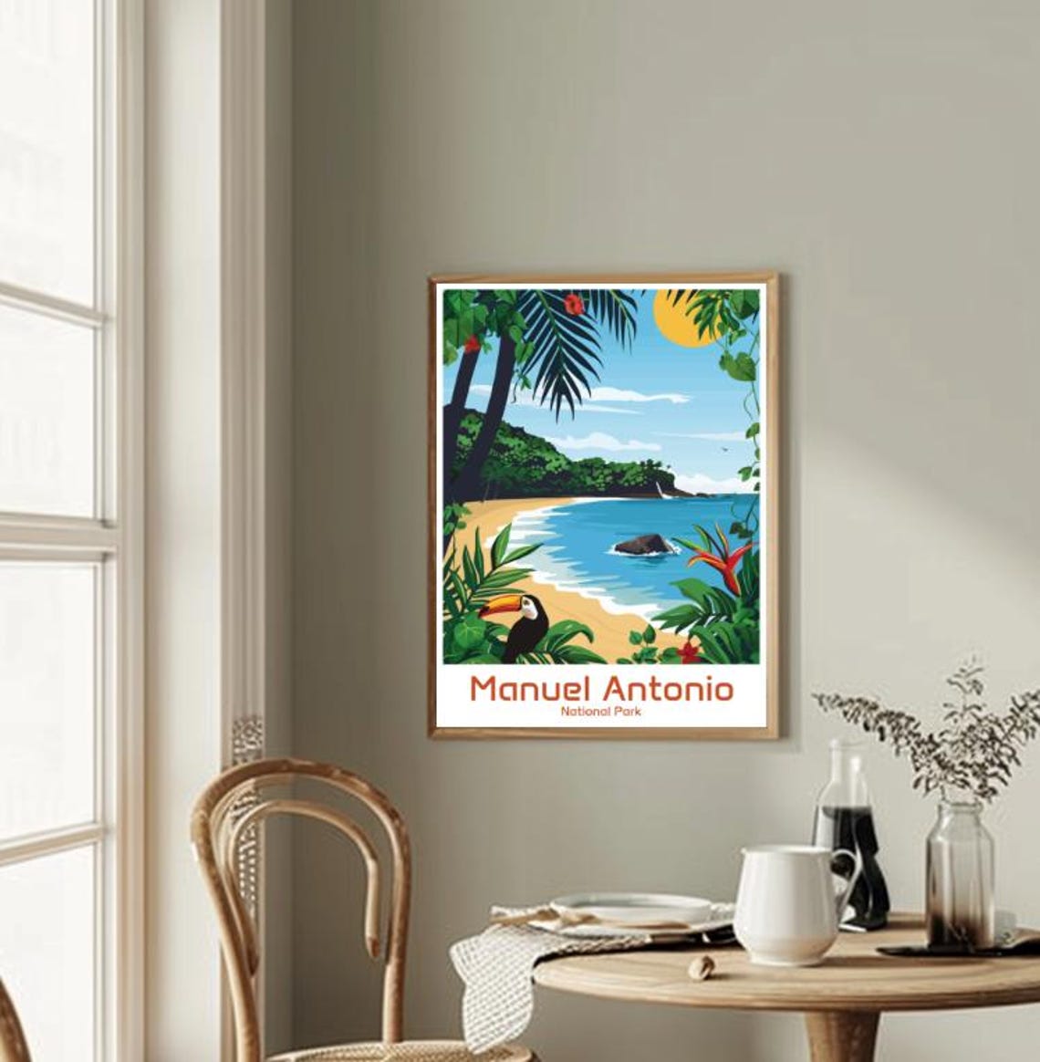 Manuel Antonio National Park Toucan over Jungle Beach Poster - Image 2