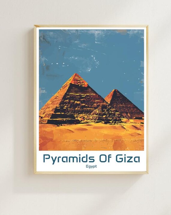 Egyptian Pyramids Poster Stunning Wall Art Of Giza Sphinx Ancient Egypt Travel Print