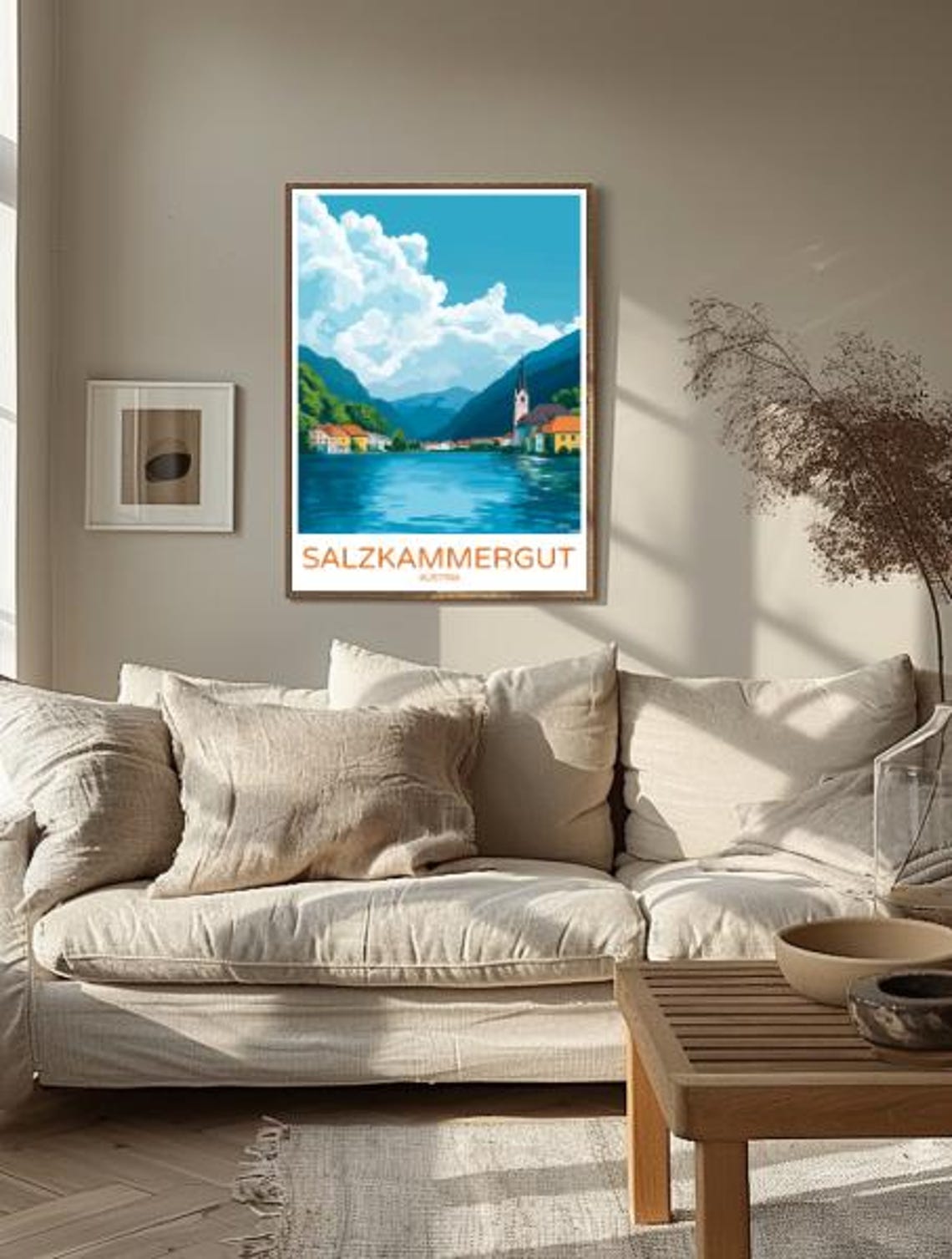 Salzkammergut Austria Alpine Lake Village Church Steeple View Poster - Image 2