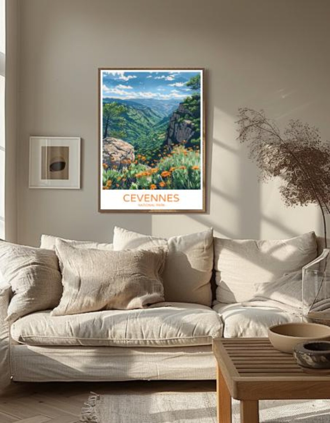 Cevennes National Park France Poster Mountain Valley Wildflower Scene - Image 2
