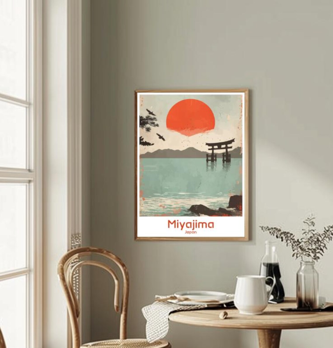 Miyajima Japan Itsukushima Floating Torii Gate Sunset Travel Poster - Image 2
