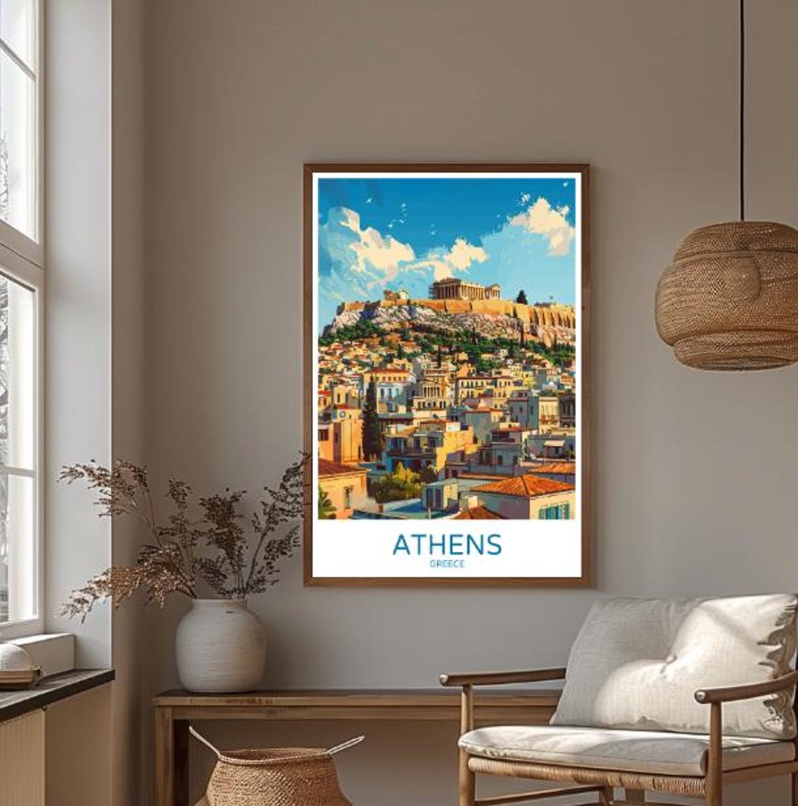 Athens Acropolis Parthenon Above the Sunlit City Skyline Poster - Image 3