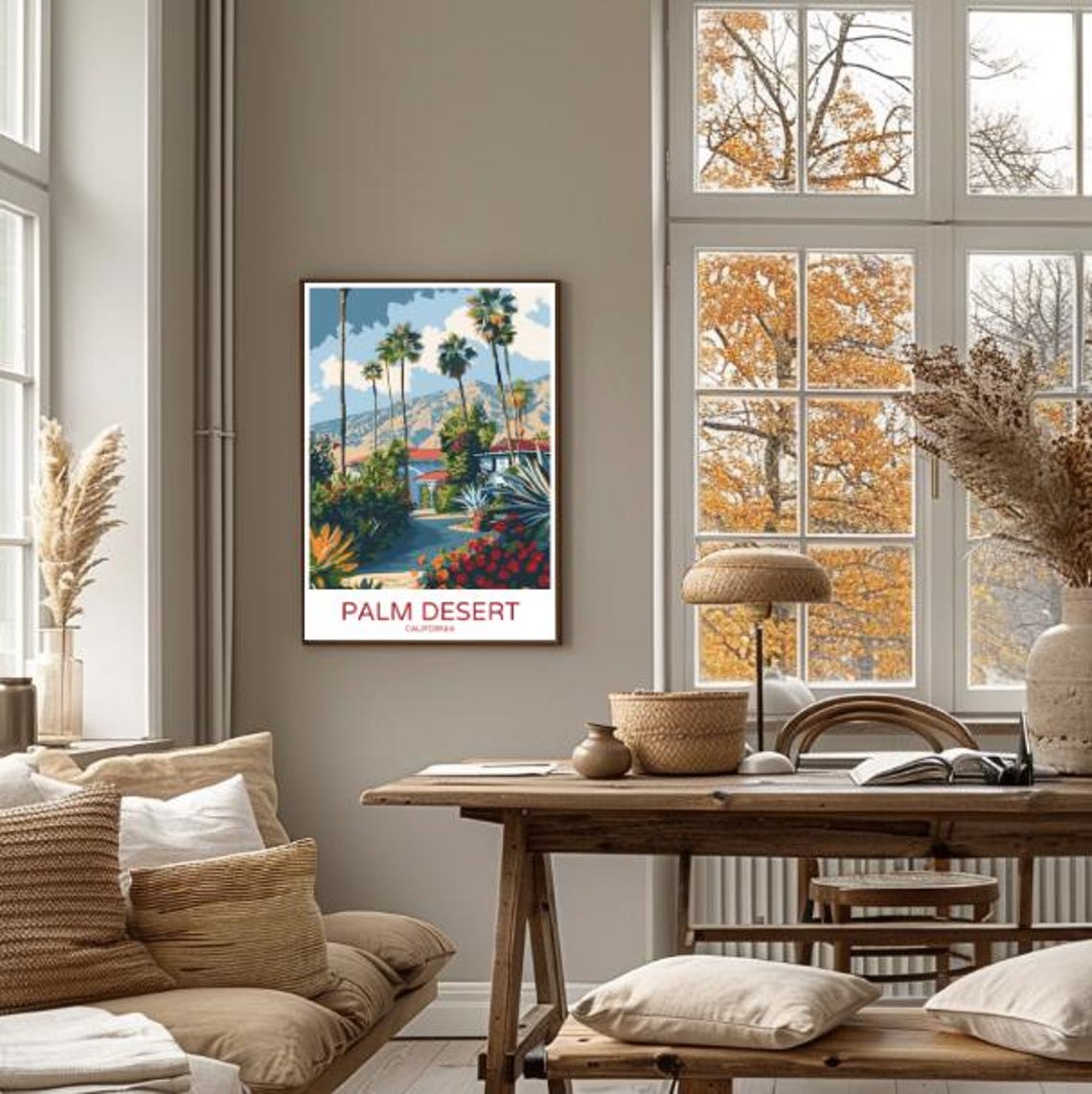 Palm Desert Palm Trees Villa and San Jacinto Mountains Poster - Image 4