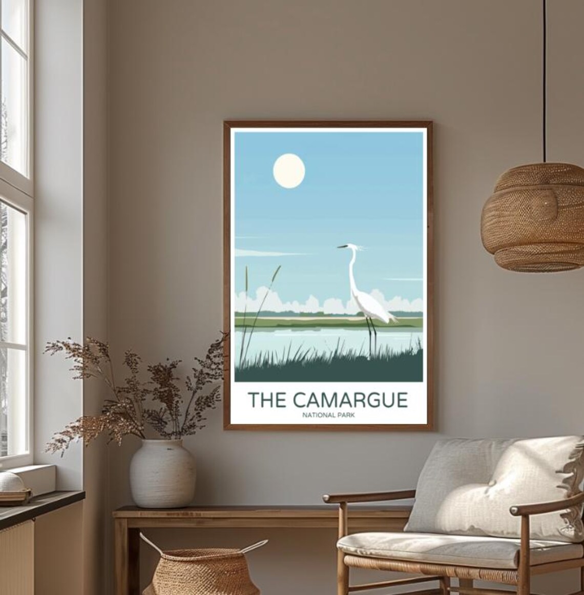 The Camargue National Park France Serene Wetland Egret Scene Poster - Image 4