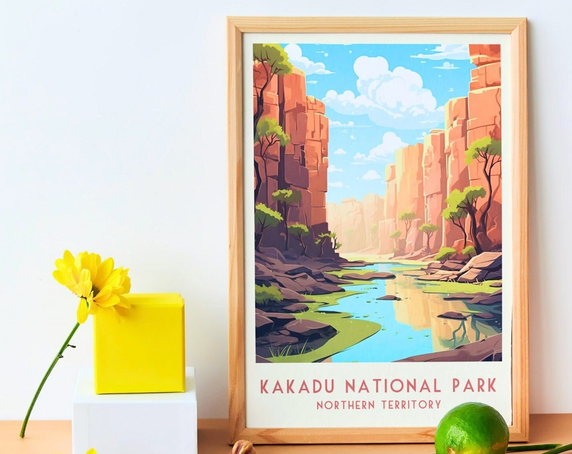 Kakadu National Park Gorge River Red Cliffs Outback Travel Poster - Image 3