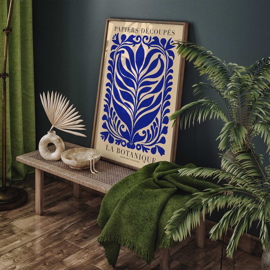 Papiers Découpés La Botanique Blue Matisse Style Floral Poster - Image 4