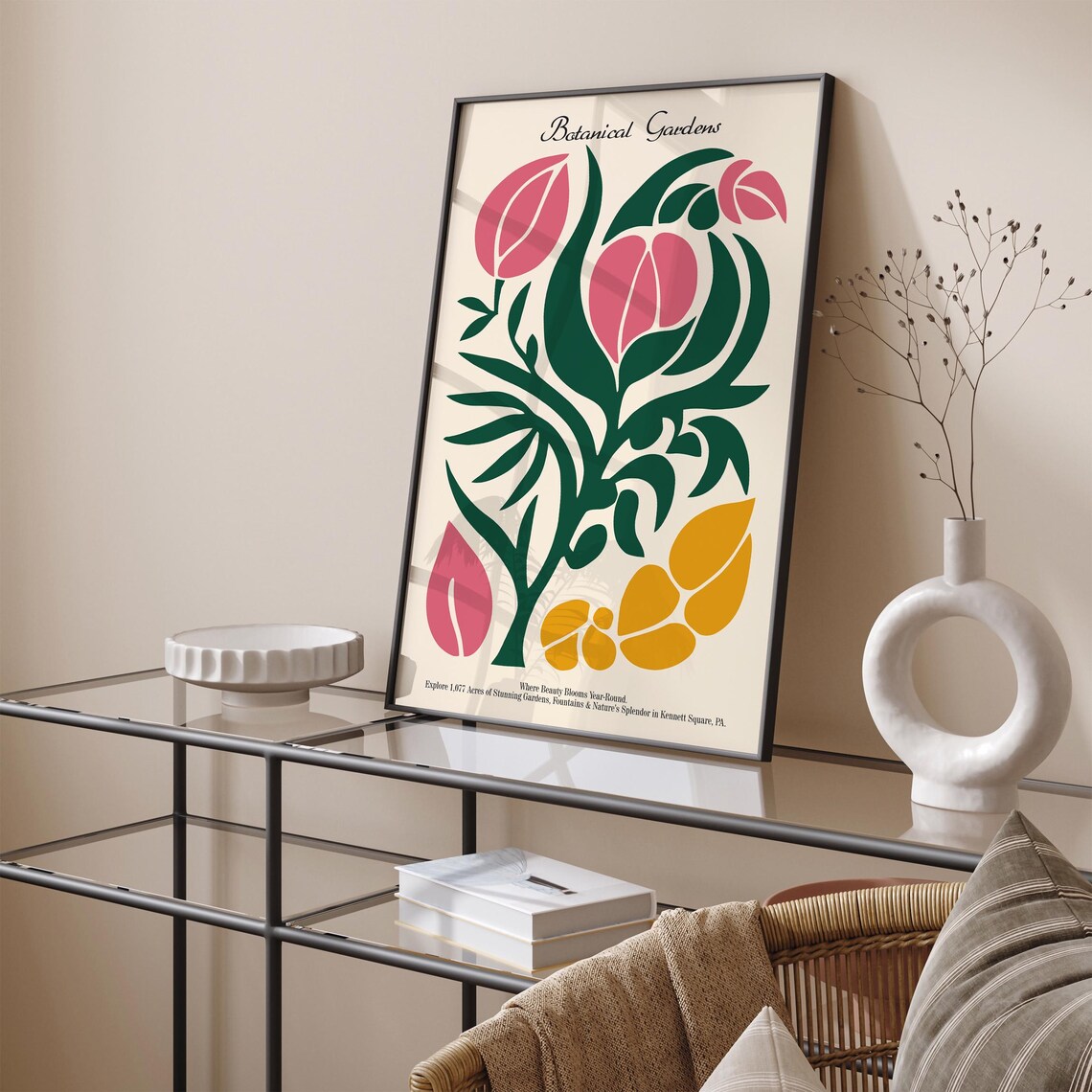 Botanical Gardens Kennett Square Pink Tulip Flower Art Poster - Image 5