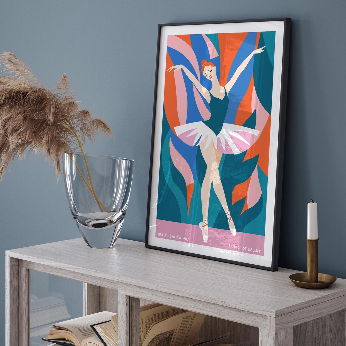 Belles Ballerines School Of Ballet Colorful Floral Dancer Poster - Image 3