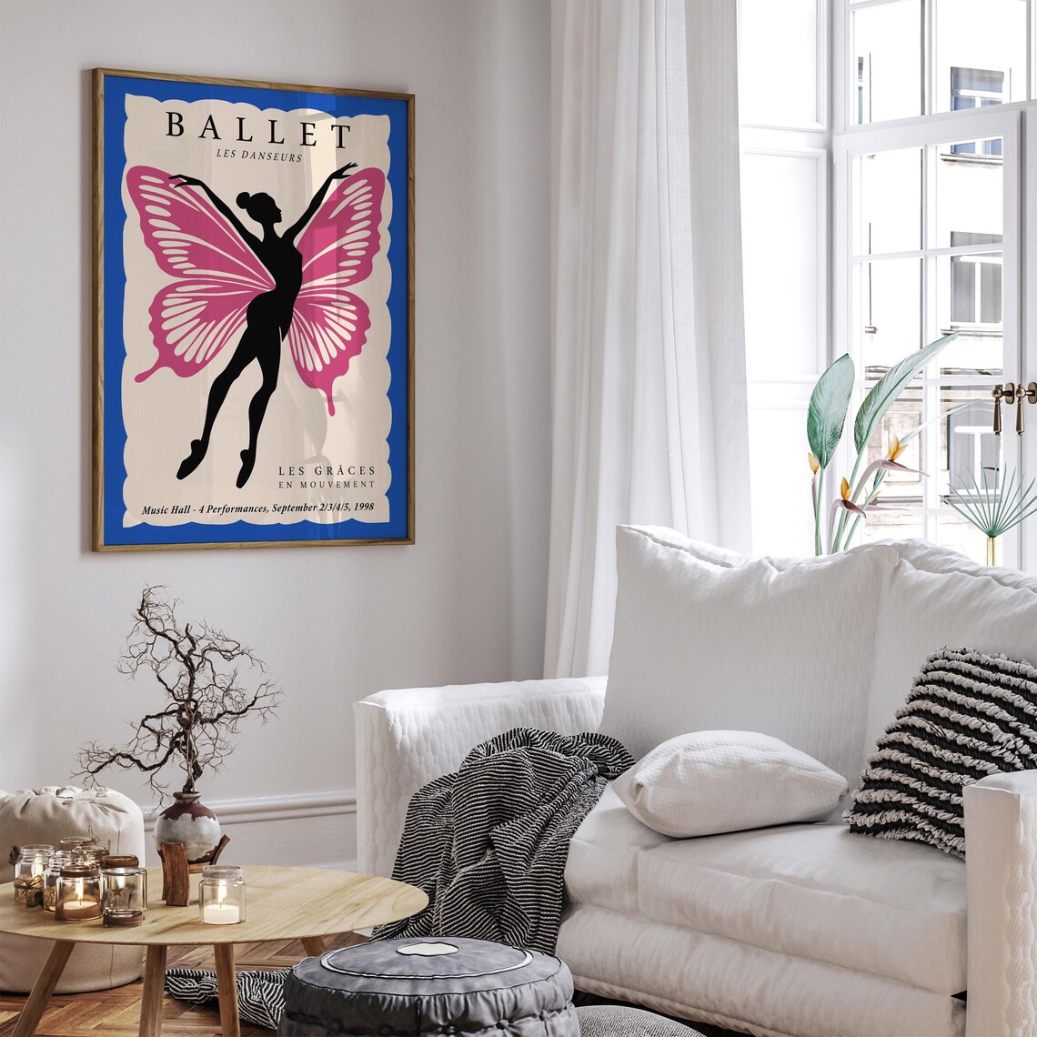 Ballet Les Danseurs 1998 Pink Butterfly Wings Ballerina Poster - Image 6