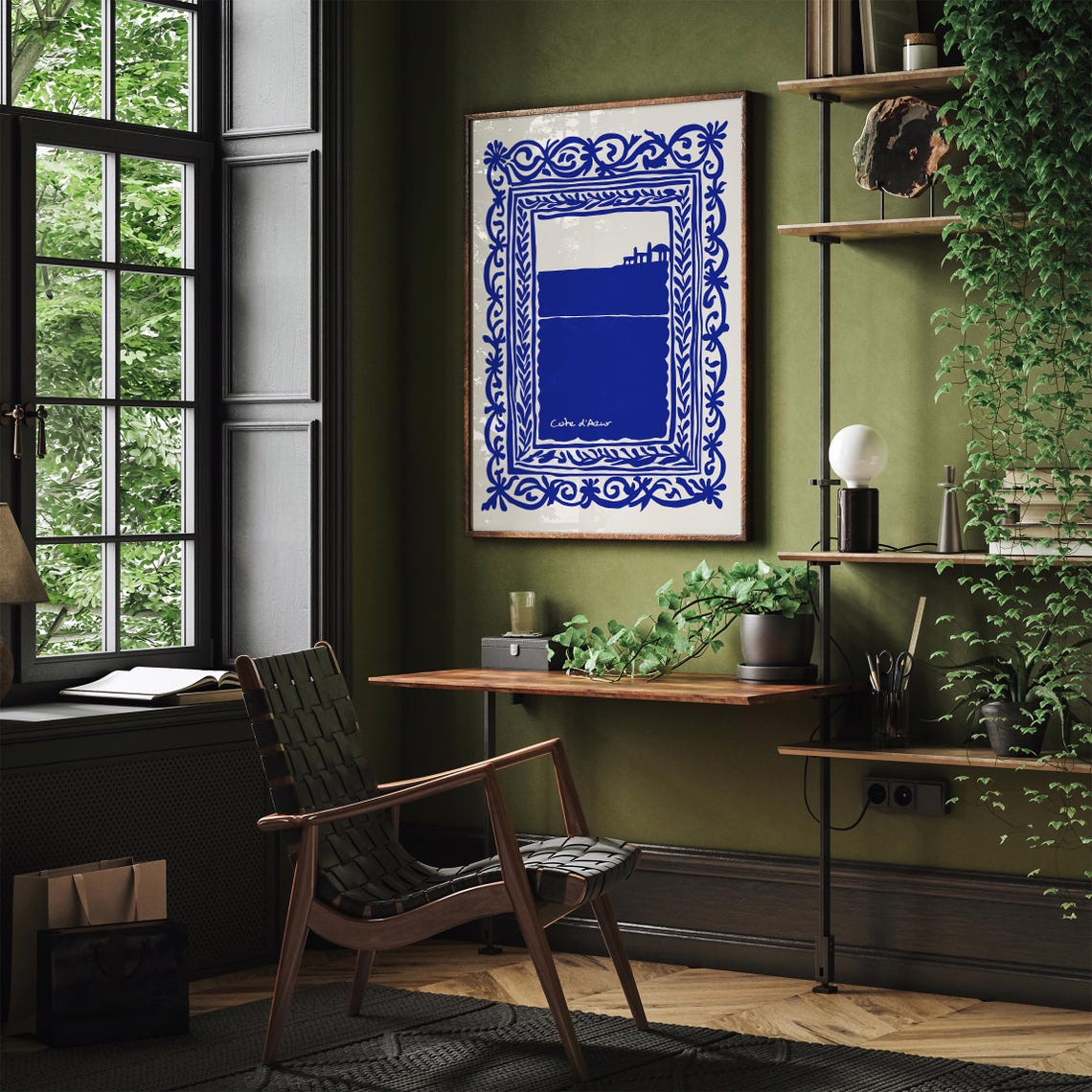 Cote dAzur Indigo Blue French Riviera Window View Travel Poster - Image 6