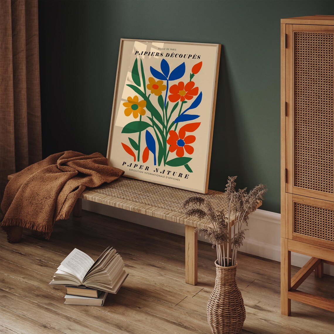 Papiers Découpés Colorful Paper Cut Floral Nature Art Poster - Image 5
