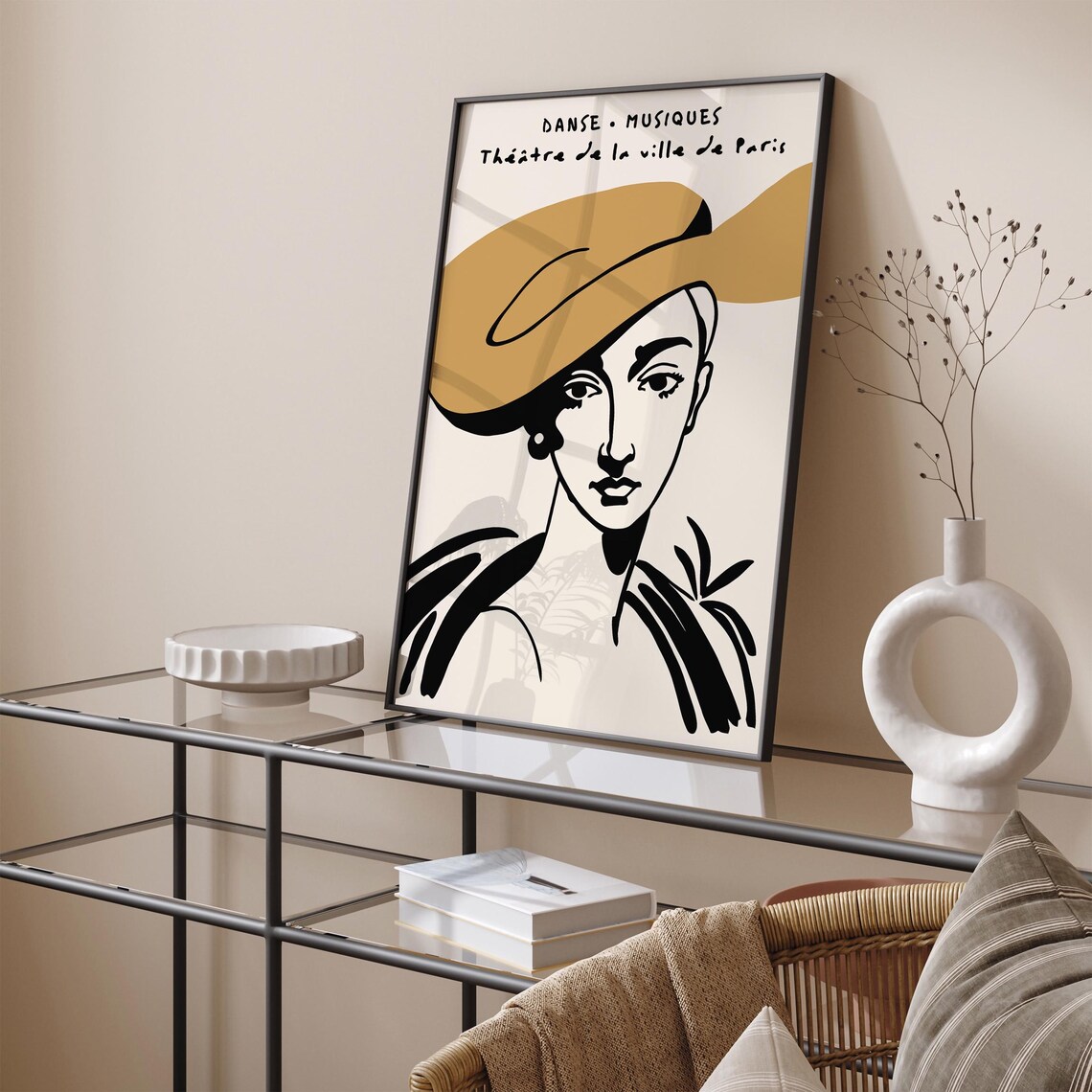 Elegant Parisian Theater Poster Vintage French Art Abstract Woman Illustration Thtre De La Ville De Paris Retro Wall Decor For Home - Image 3