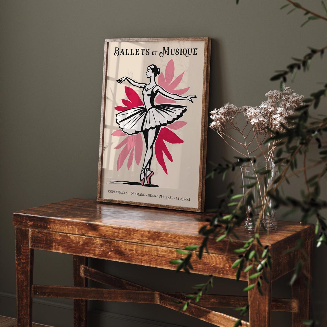 Trendy Copenhagen Ballet Poster Elegant Ballerina Art Print Ballets Et Musique Festival Wall Art Scandinavian Dance Decor Ballet Gifts - Image 6