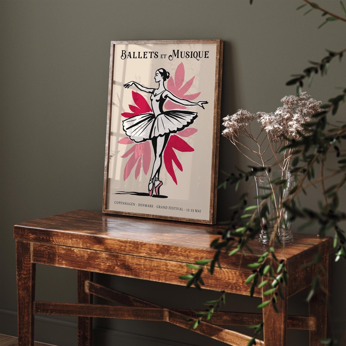 Vintage Ballets et Musique Copenhagen Grand Festival Dancer Poster - Image 6