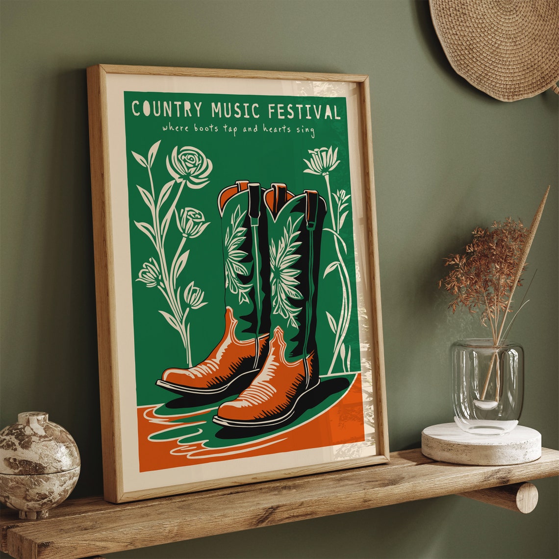 Country Music Poster Vintage Music Poster Western Wall Art Nashville Concert Poster Farmhouse Decor Country Music Fan Cowboy Wall Art - Image 5