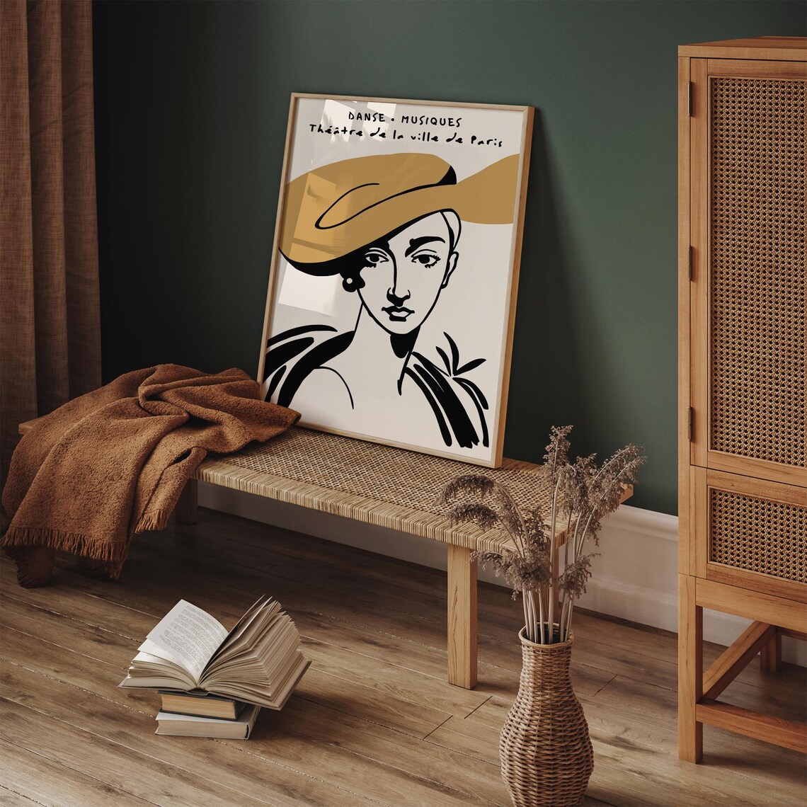 Elegant Parisian Theater Poster Vintage French Art Abstract Woman Illustration Thtre De La Ville De Paris Retro Wall Decor For Home - Image 4
