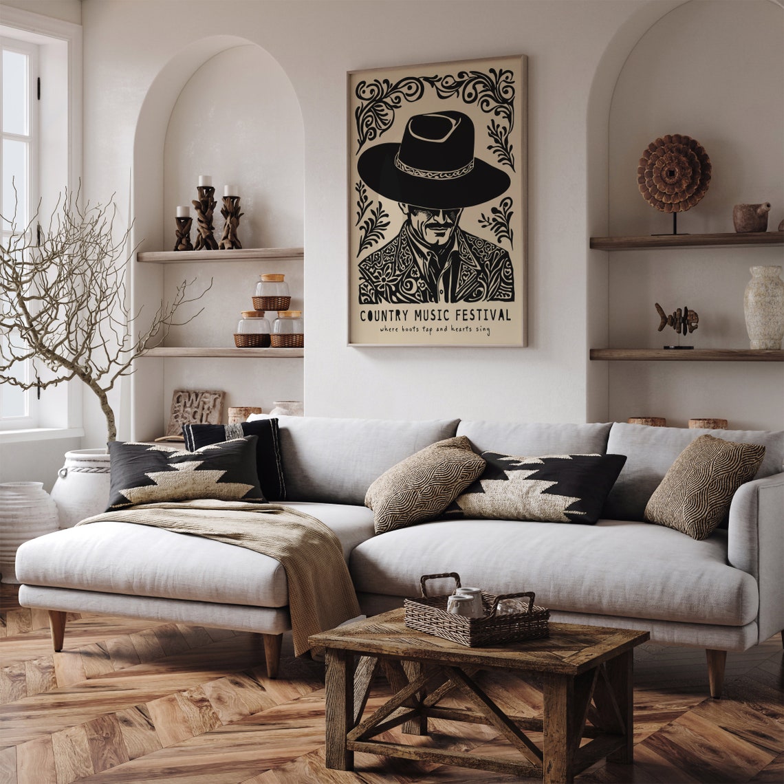 Country Music Decor Music Poster Print Music Gift Country Print Music Room Decor Cowboy Poster Vintage Country Print Americana Howdy - Image 2