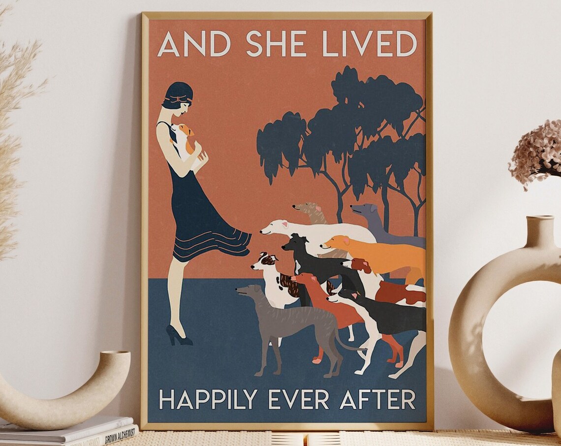 Girl And Dogs, Happily Ever After Dog Lover Art Print