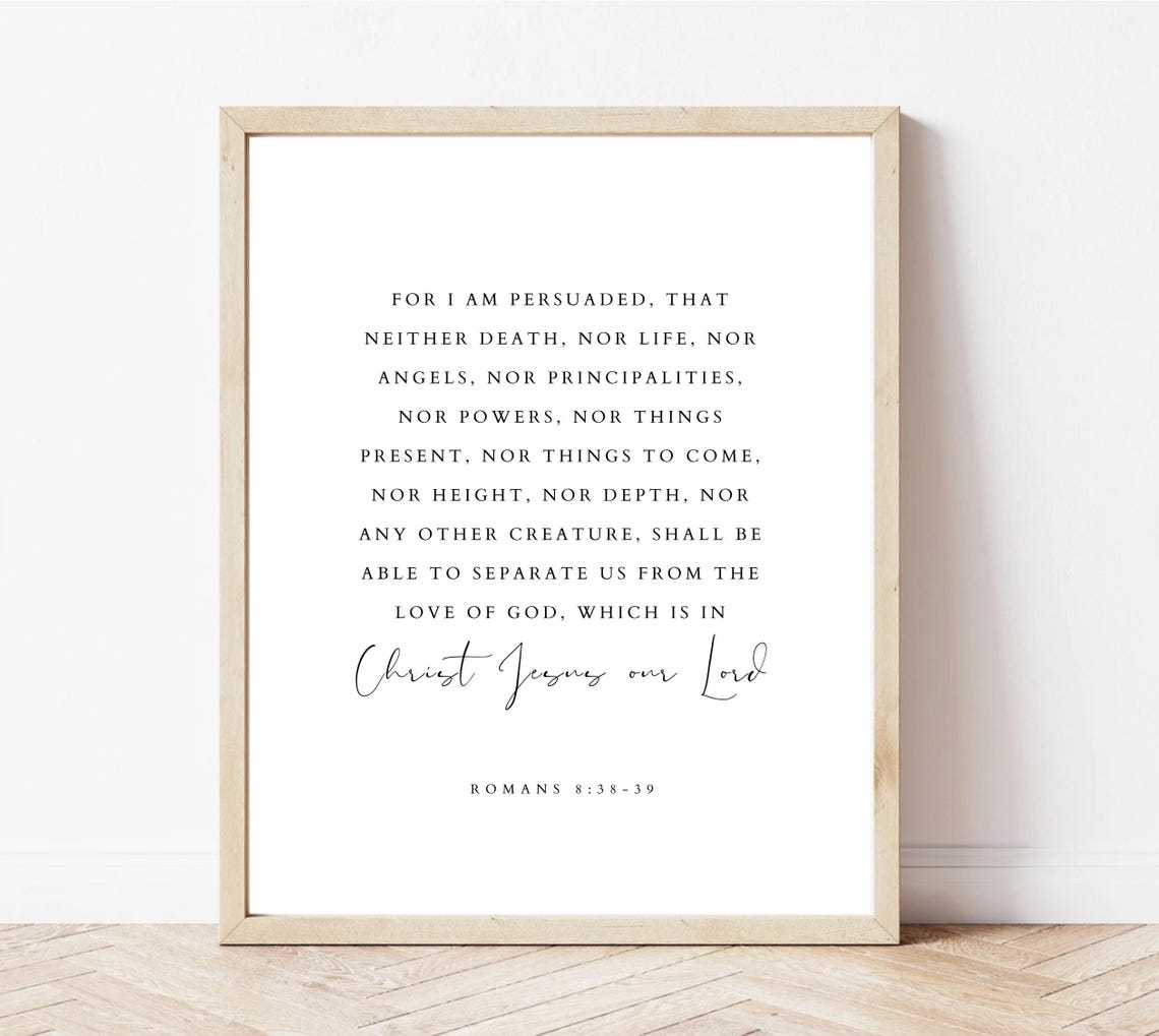 Romans 83839 For I Am Persuaded Minimalist Christian Scripture Poster