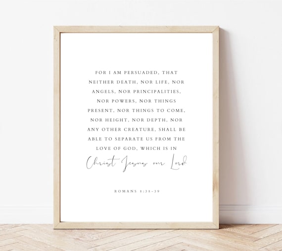 Romans 83839 For I Am Persuaded Minimalist Christian Scripture Poster