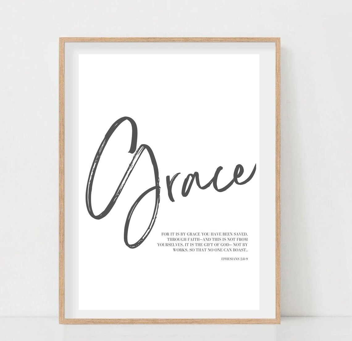 Grace Ephesians 289 By Grace You Have Been Saved Bible Verse Poster - Image 2
