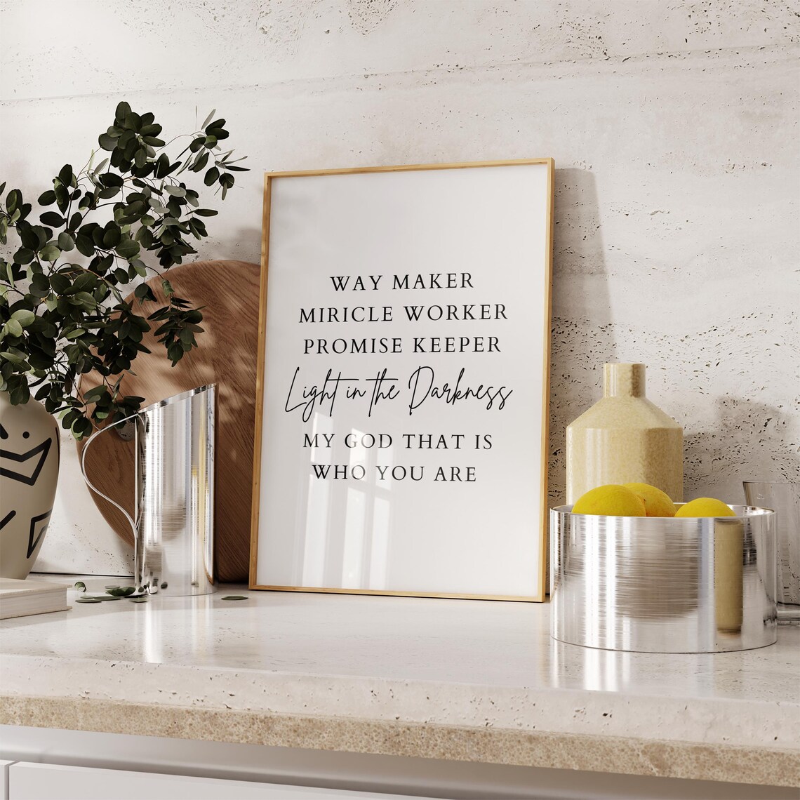 Waymaker Song Christian Scripture Wall Art Print