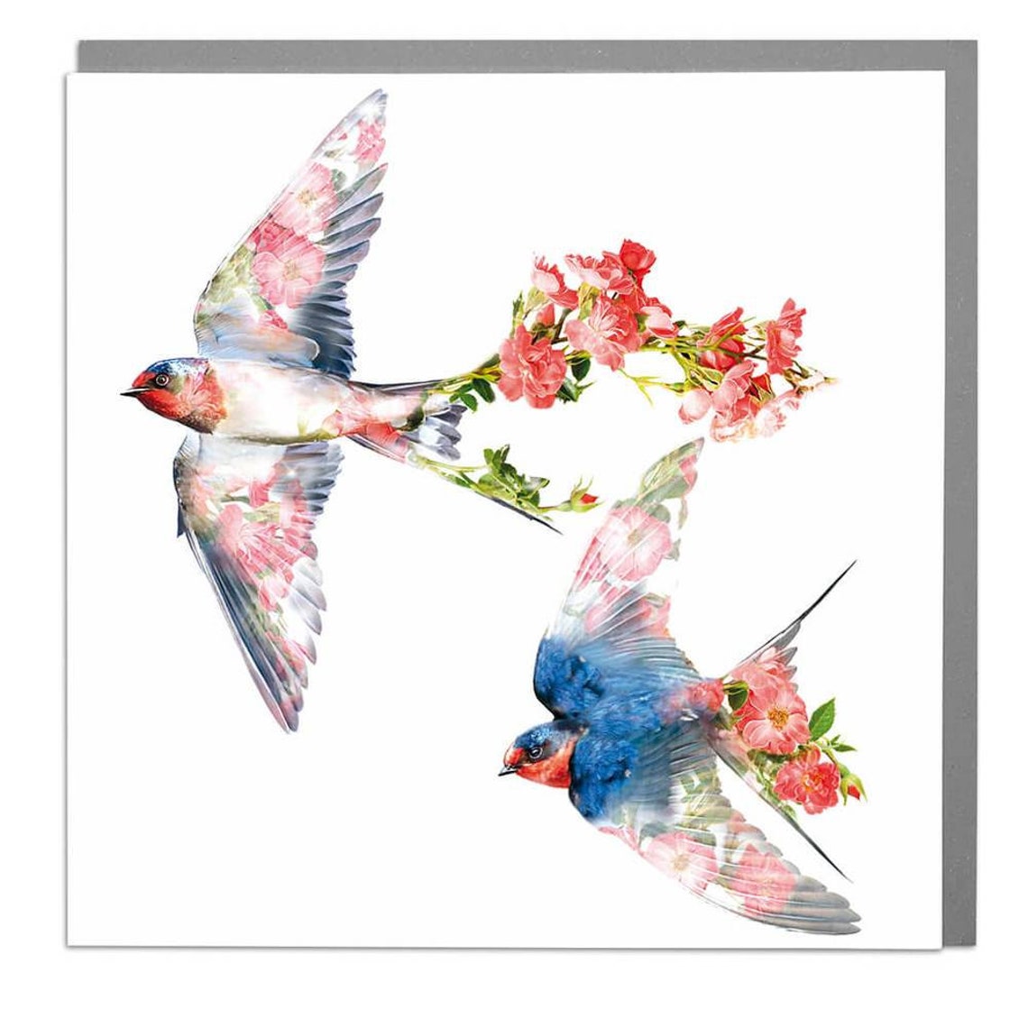 Swallows Blank Greeting Card