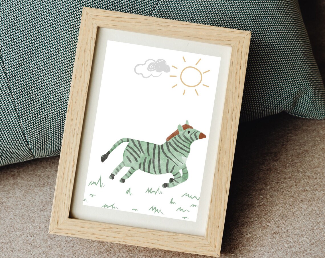 Zebra Nursery Art Print, Children's Wall Art