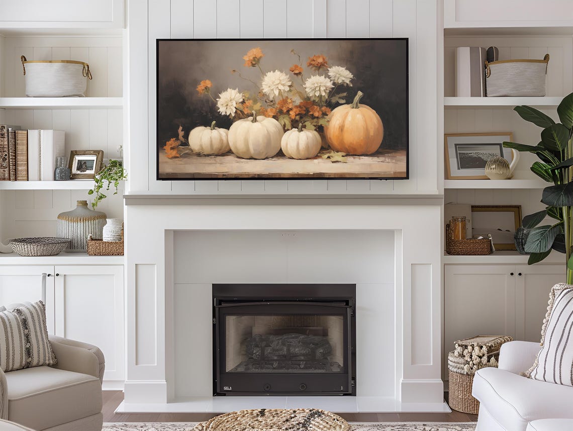 Frame Tv Art Pumpkins And Fall Mums Dark Moody Fall Tv Art Rustic Fall Vintage Fall Art Autumn Fall Thanksgiving 169 Ratio Tv41 - Image 4