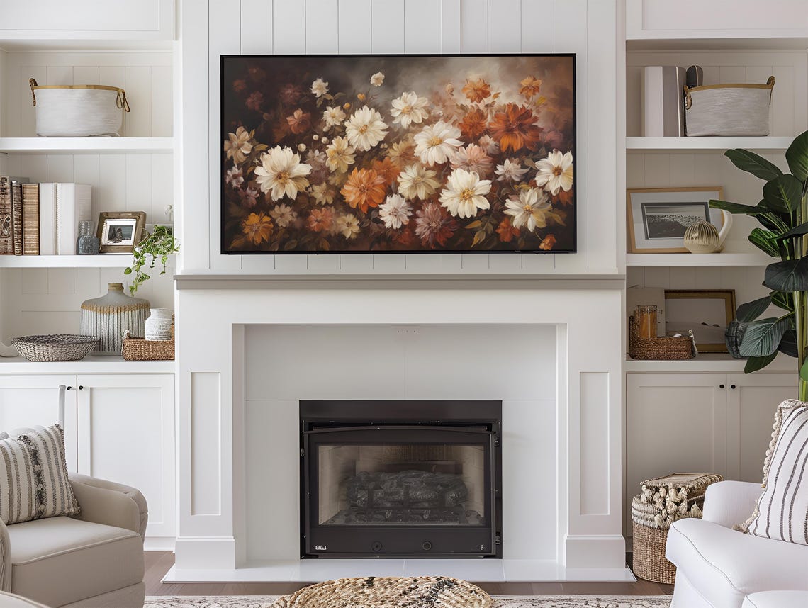 Frame Tv Art Fall Florals Dark Moody Fall Tv Art Rustic Fall Decor Vintage Flowers Autumn Fall Thanksgiving 169 Ratio Tv5 - Image 3