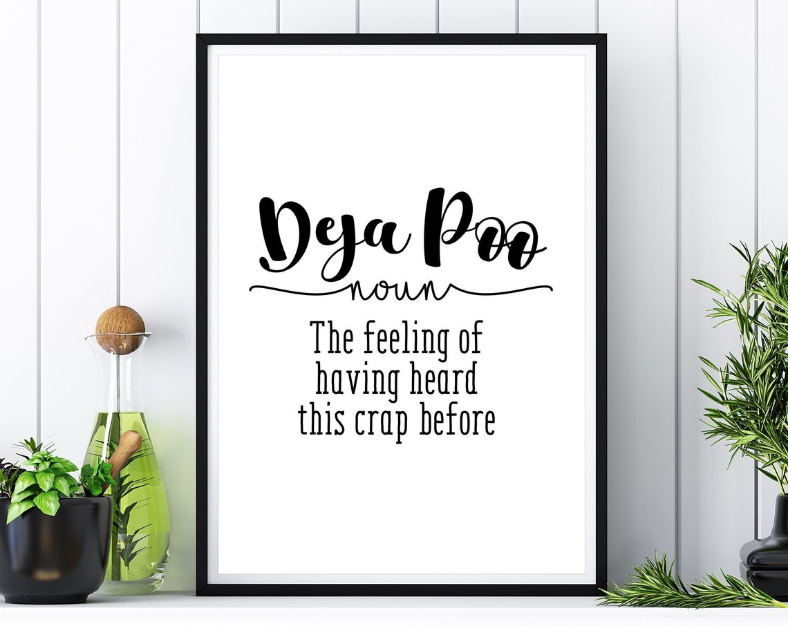 Deja Poo Funny Definition Noun Bathroom Humor Gift Poster Decor