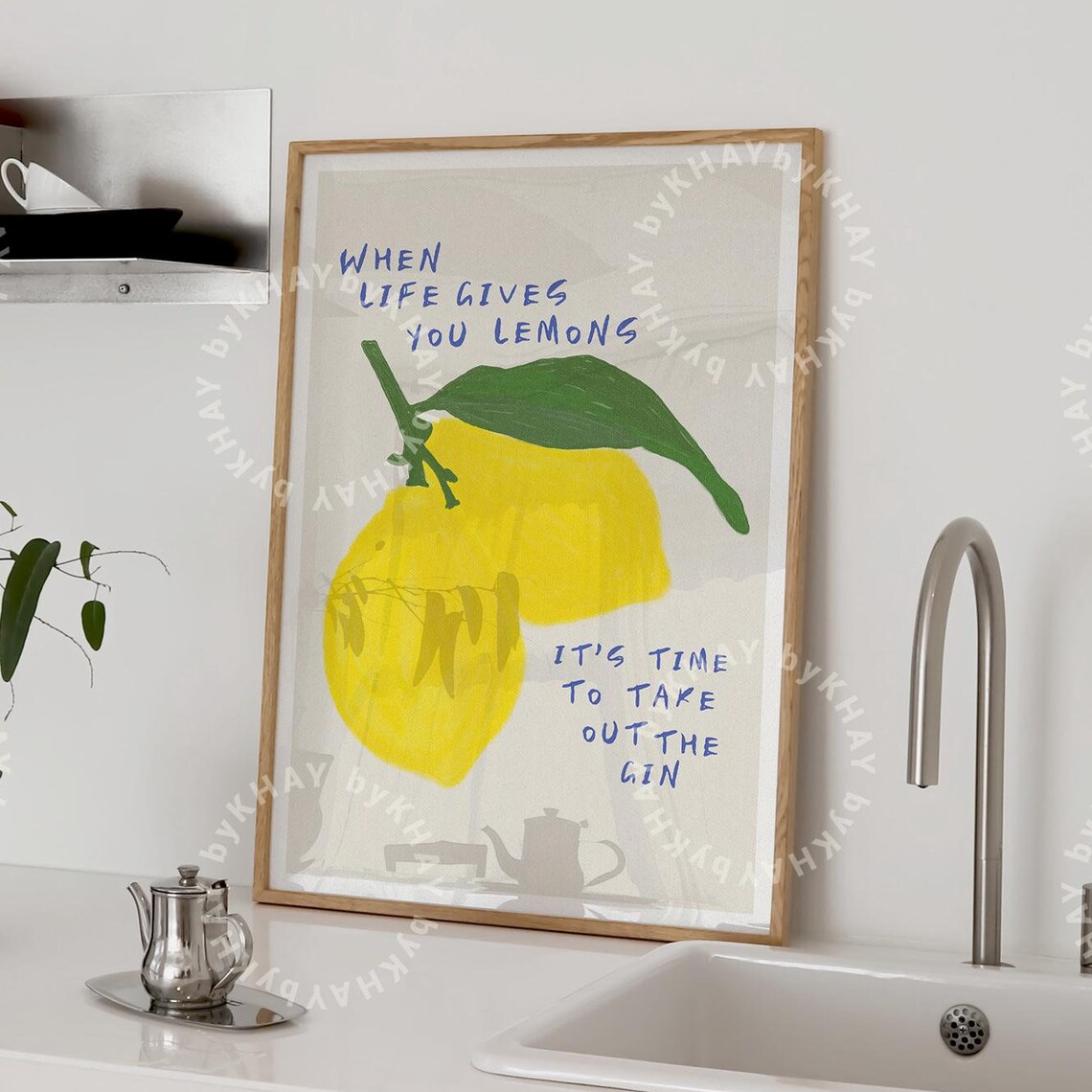 When Life Gives You Lemons Retro Kitchen Art Print