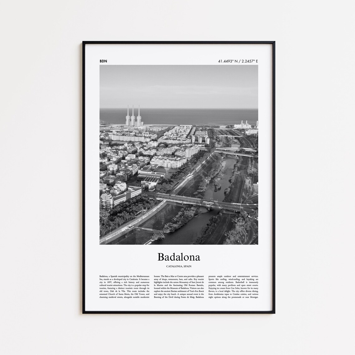 Badalona Sunny Mediterranean Coast Catalonia Spain Photo Poster