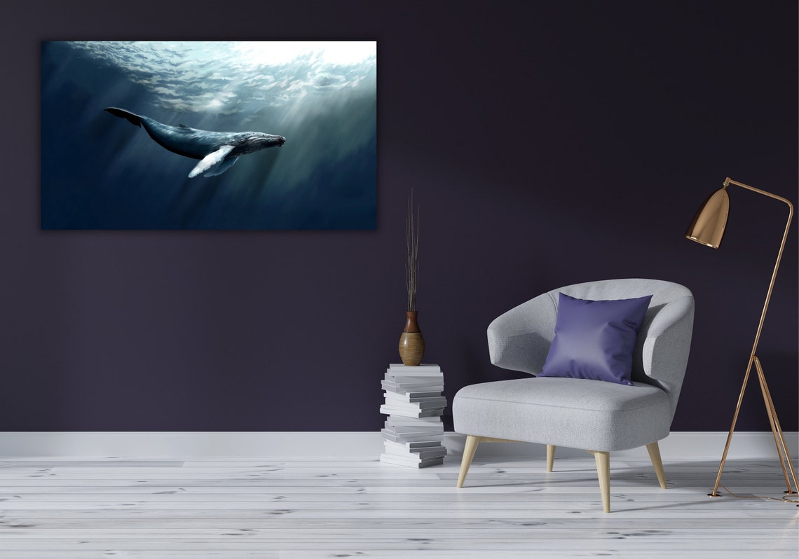 Humpback Whale Underwater Ocean Sunlight Wildlife Photography Poster - Image 3