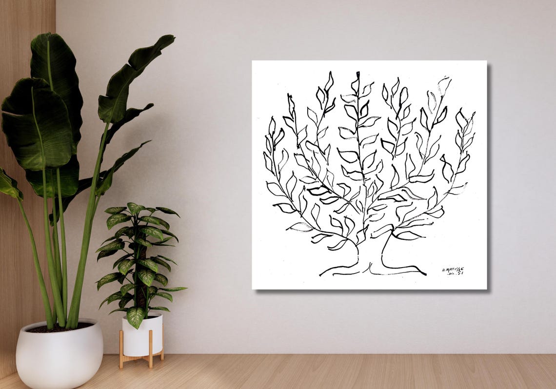 Henri Matisse The Plain Tree Minimalist Ink Branch Drawing Poster - Image 3
