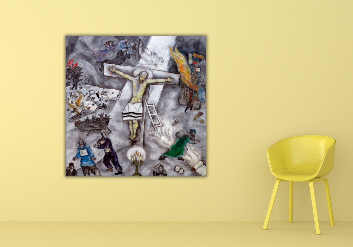 Marc Chagall White Crucifixion Surreal Religious Masterpiece Poster - Image 2