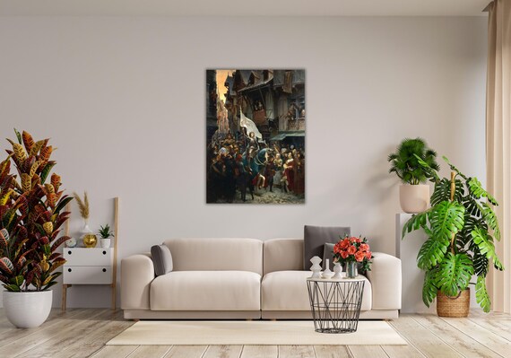 Joan of Arc Entering Orleans Armored Horse Banner Historic Painting Poster