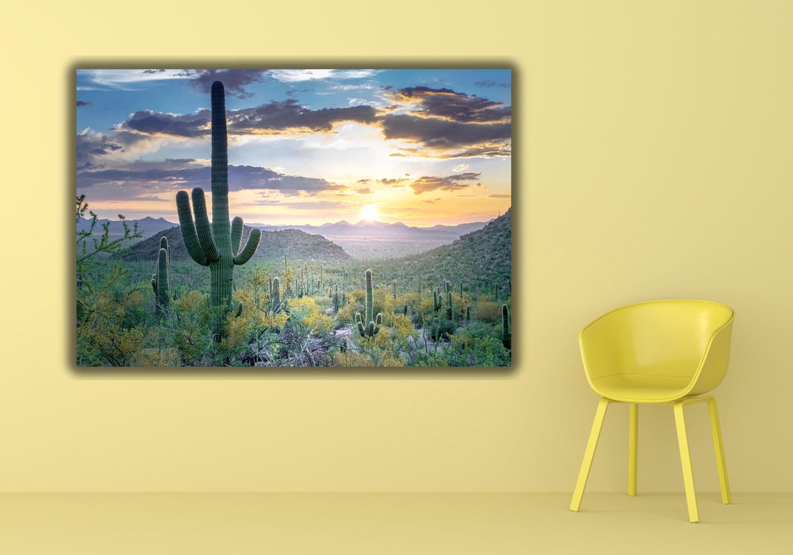 Majestic Arizona Desert Sunset Saguaro National Park Landscape Poster - Image 2